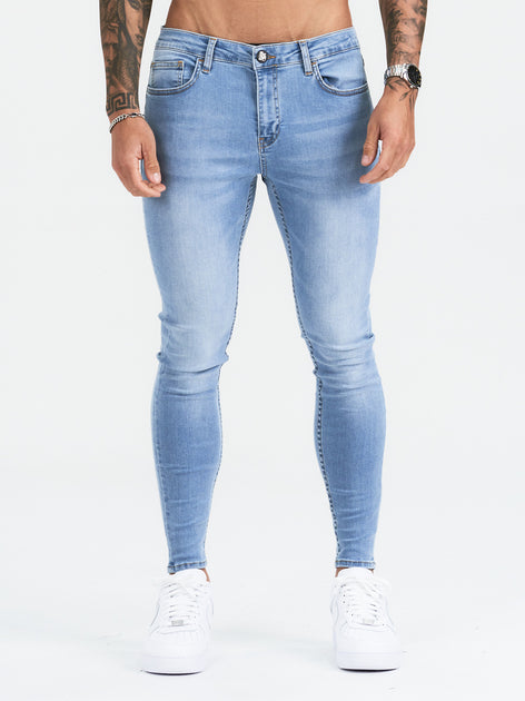 Super Skinny Spray On Jeans - Vintage Blue Non Ripped - Nimes