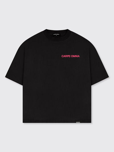 Bold Pink Logo T-Shirt Black